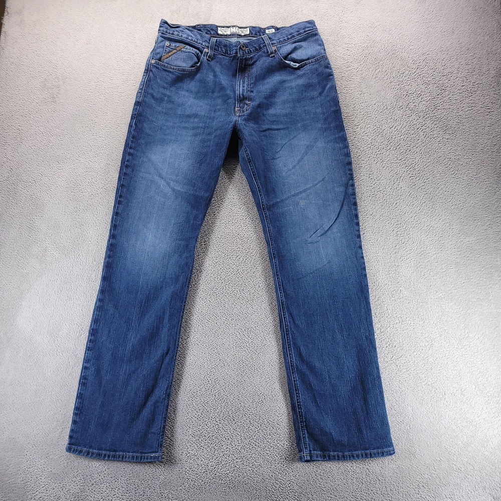 Ariat M4 Jeans Mens 36x34 Blue Legacy Relaxed Bootcut Stretch Denim Workwear